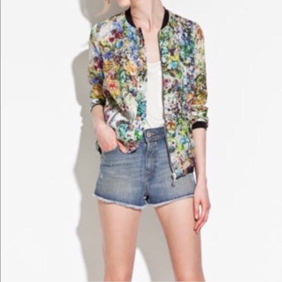 Zara Jackets & Blazers - Zara Collection Pastel Floral Bomber Jacket